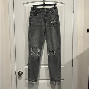 Distressed Gray Jeans